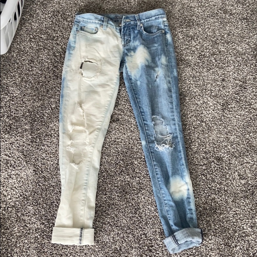 Half bleached bebe jeans size 24
